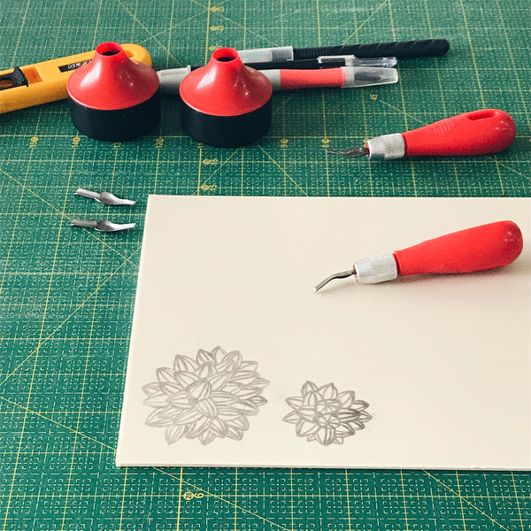 Papa Bear (Level 2) Linocut + Sew "Dumpling Lunch Bag"