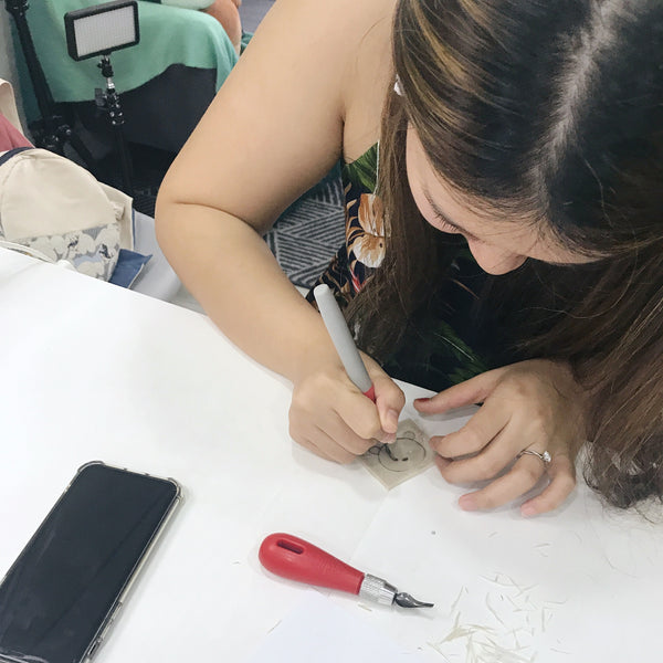 Papa Bear (Level 2) Linocut + Sew "Dumpling Lunch Bag"