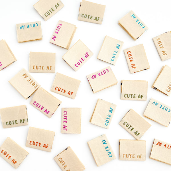 “CUTE AF” Woven Clothing Labels (Pack of 10)