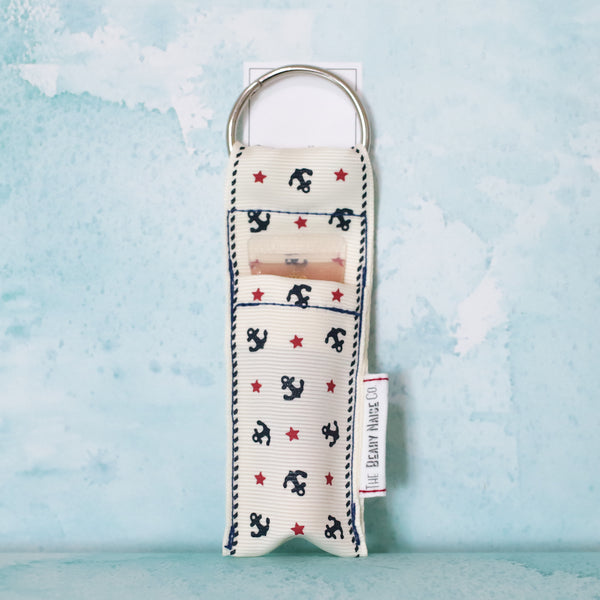 Sailor Anchors Lip Balm Holder in White