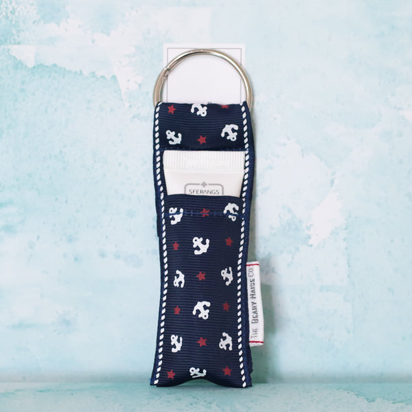 Sailor Anchors Lip Balm Holder in Navy
