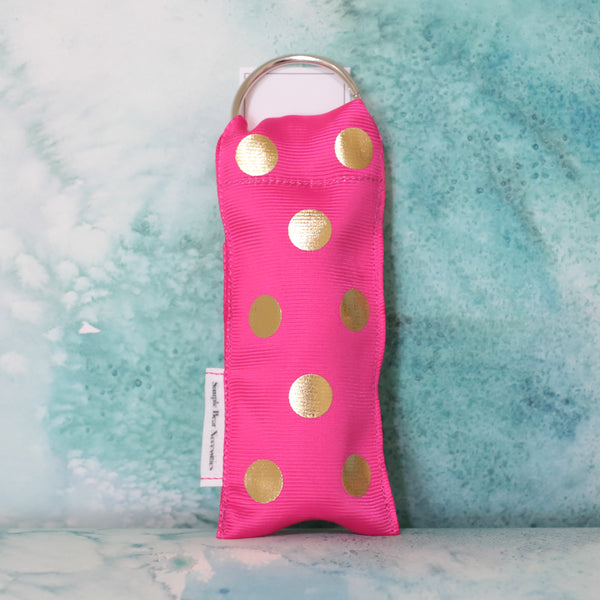 Polka Dot Lip Stick Holder in Fuchsia Pink