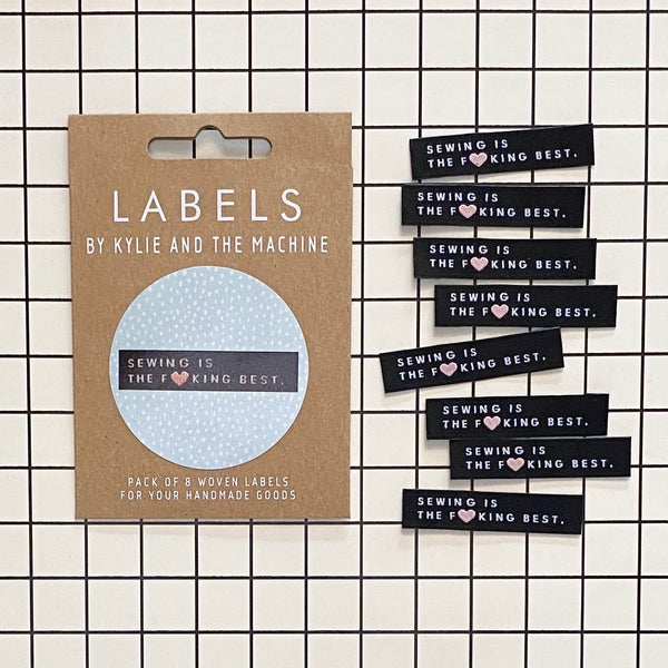 “SEWING IS THE F*CKING BEST” Woven Clothing Labels (Pack of 8)