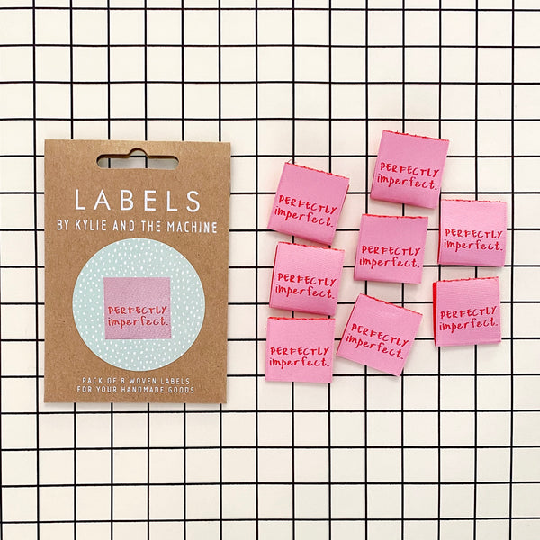 “PERFECTLY IMPERFECT” Woven Clothing Labels (Pack of 8)