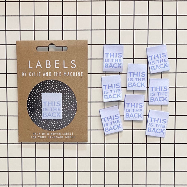 “THIS IS THE BACK” Woven Clothing Labels (Pack of 8)