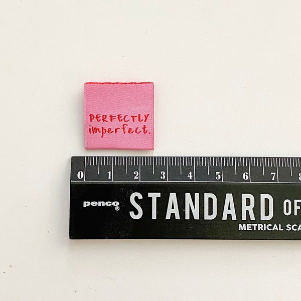 “PERFECTLY IMPERFECT” Woven Clothing Labels (Pack of 8)
