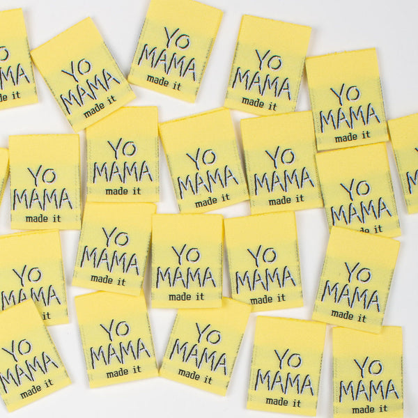 “YO MAMA MADE IT” Woven Clothing Labels (Pack of 8)