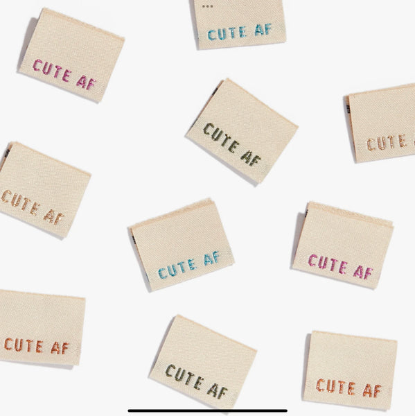 “CUTE AF” Woven Clothing Labels (Pack of 10)