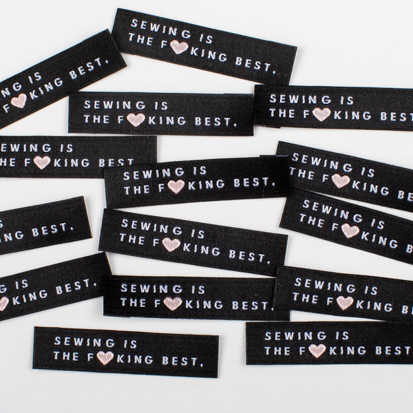 “SEWING IS THE F*CKING BEST” Woven Clothing Labels (Pack of 8)