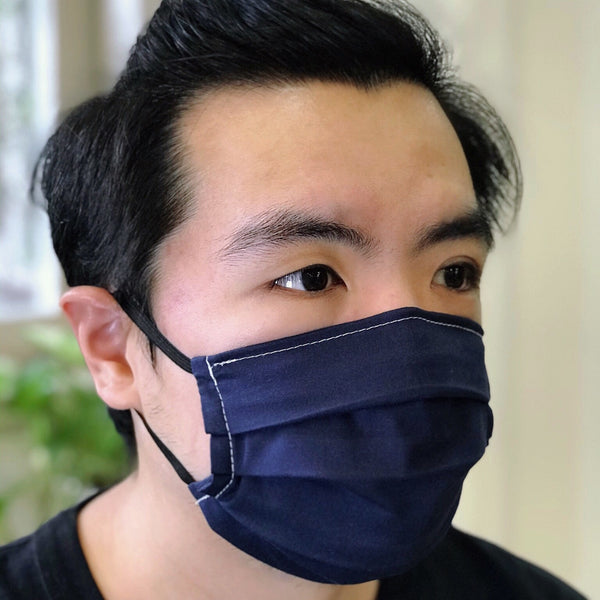 Stealth 100% Premium Cotton Fabric Mask (Pack of 2 Dark blue)