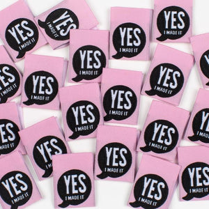 “YES I MADE IT!” Woven Clothing Labels (Pack of 8)